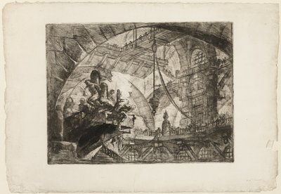 Prigionieri su una Piattaforma Sporgente, tavola 10 da Prigioni Immaginarie da Giovanni Battista Piranesi