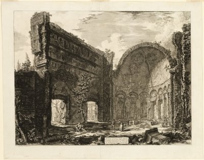 Resti di una stanza appartenente al Pretorio di Villa Adriana, Tivoli, da Vedute di Roma da Giovanni Battista Piranesi