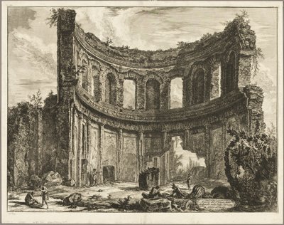 Resti del cosiddetto Tempio di Apollo a Villa Adriana, Tivoli, da Vedute di Roma da Giovanni Battista Piranesi