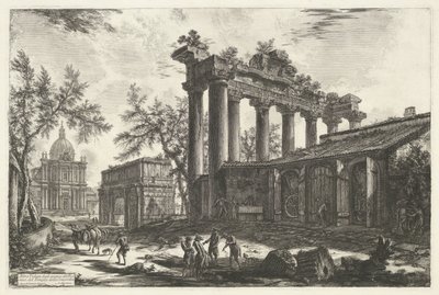 Tempio di Saturno a Roma (Vedute di Roma disegnate e incise da Giambattista Piranesi architetto veneziano) da Giovanni Battista Piranesi