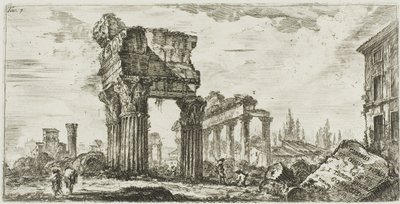 Tempio di Giove Tonante. 1. Tempio della Concordia, tavola 7 da Alcune vedute di archi trionfali e altri monumenti da Giovanni Battista Piranesi
