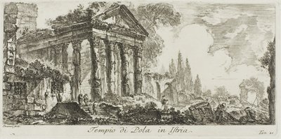 Tempio di Pola in Istria, tavola 21 da Alcune vedute di archi trionfali e altri monumenti da Giovanni Battista Piranesi