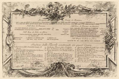 Tavola di testo da Giovanni Battista Piranesi