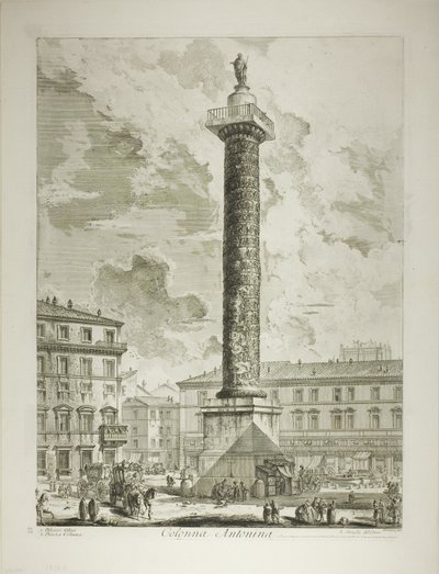 La Colonna di Marco Aurelio, da Vedute di Roma da Giovanni Battista Piranesi