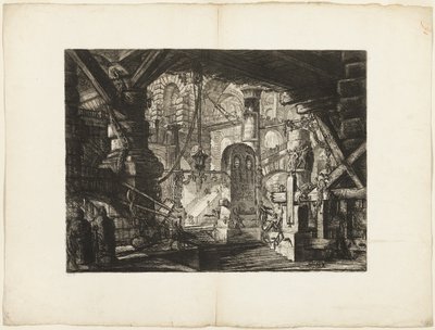 Il molo con catene, tavola 16 da Prigioni immaginarie da Giovanni Battista Piranesi
