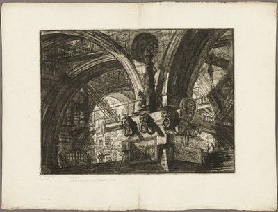 Il molo con una lampada, tavola 15 da Prigioni immaginarie da Giovanni Battista Piranesi