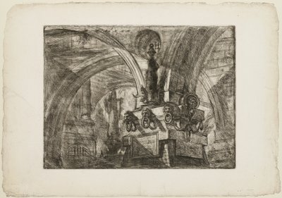 Il molo con una lampada, tavola 15 da Prigioni Immaginarie da Giovanni Battista Piranesi