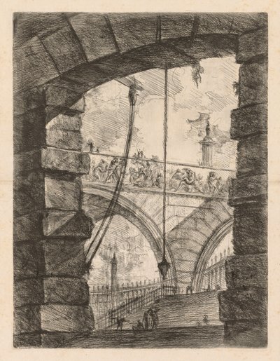 Le prigioni: Un arco alto con un fregio, 1745-1750 da Giovanni Battista Piranesi