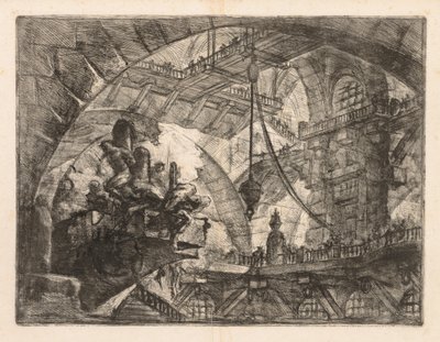 Le prigioni: Una vasta galleria con un gruppo di prigionieri, 1745-1750 da Giovanni Battista Piranesi