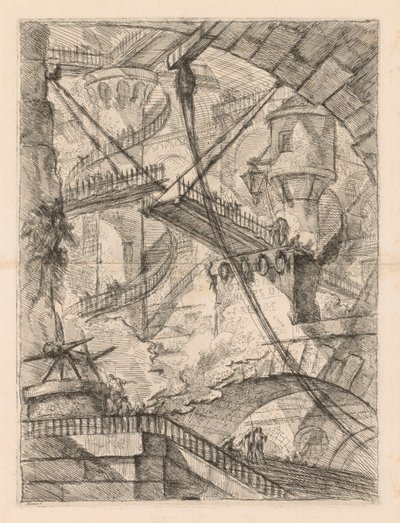 Le Prigioni: Un Immenso Interno con un Ponte Levatoio da Giovanni Battista Piranesi
