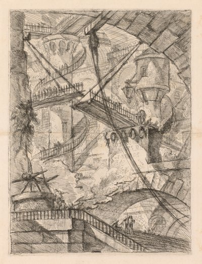 Le prigioni: un immenso interno con un ponte levatoio, 1745-1750 da Giovanni Battista Piranesi