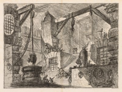 Le prigioni: Interno colonnato con una larga scala da Giovanni Battista Piranesi