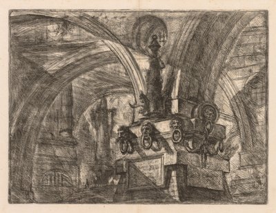 Le prigioni: Archi rotondi che sorgono da una colonna quadrata, 1745-1750 da Giovanni Battista Piranesi