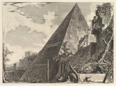 La piramide di Caio Cestio, da Vedute di Roma da Giovanni Battista Piranesi