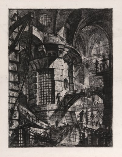 La torre rotonda, tav. 3 da Carceri da Giovanni Battista Piranesi