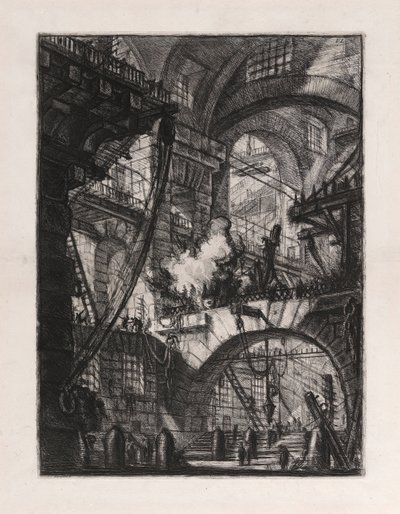 Il fuoco fumante, tavola 6 da Carceri d da Giovanni Battista Piranesi