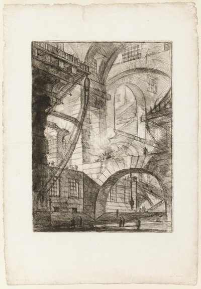 Il fuoco fumante, tavola 6 da Prigioni Immaginarie da Giovanni Battista Piranesi