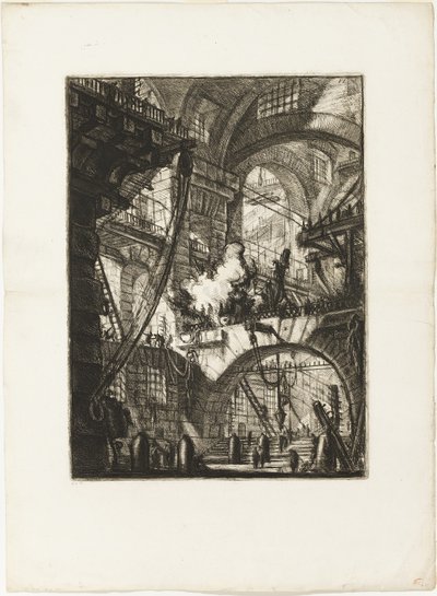 Il fuoco fumante, tavola 6 dalle Prigioni immaginarie da Giovanni Battista Piranesi