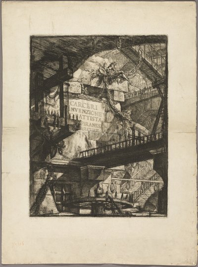 Pagina del titolo da Prigioni Immaginarie da Giovanni Battista Piranesi