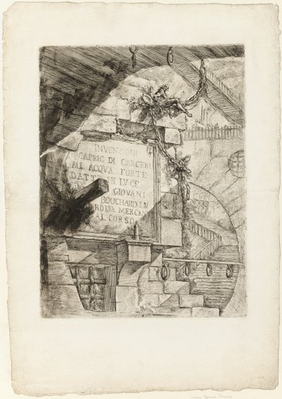 Pagina del titolo da Prigioni Immaginarie da Giovanni Battista Piranesi