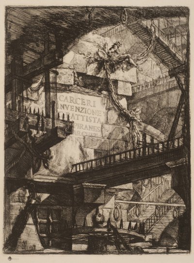 Tavola del titolo, Tavola I da Prigioni immaginarie da Giovanni Battista Piranesi