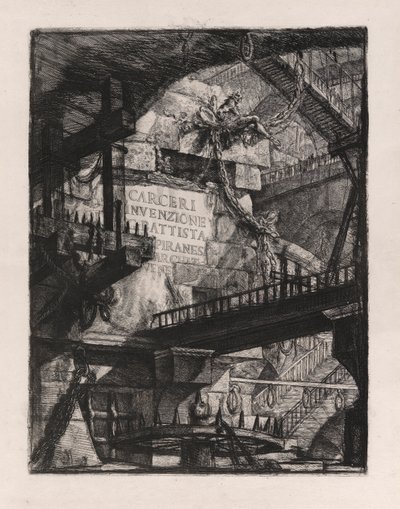 Tavola del titolo, tavola 1 da Carceri d da Giovanni Battista Piranesi