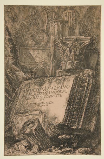 Pagina del titolo: Antichità di da Giovanni Battista Piranesi