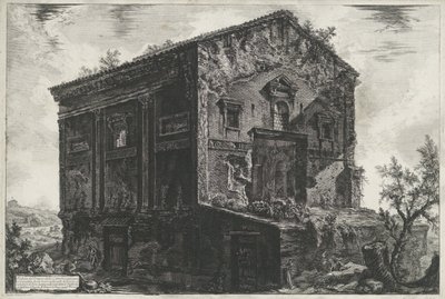 Tomba di Aspasia Annia Regilla a Roma (Veduta del Tempio delle Camene) da Giovanni Battista Piranesi