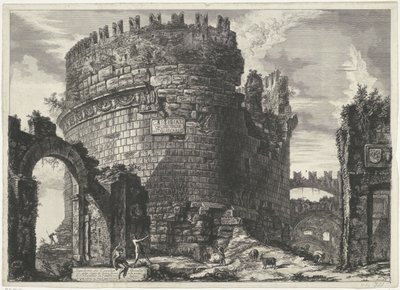 Tomba di Cecilia Metella a Roma (Vedute di Roma disegnate e incise da Giambattista Piranesi architetto veneziano) da Giovanni Battista Piranesi