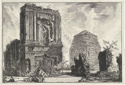 Tombe di Licinianus Piso e della famiglia Cornelius lungo la Via Appia da Giovanni Battista Piranesi