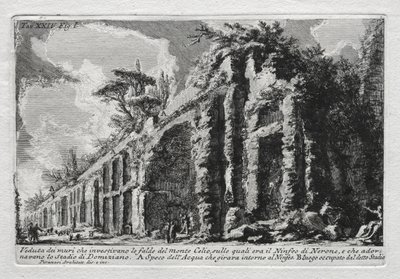 Veduta dei muri che investivano le falde del Monte Celio da Giovanni Battista Piranesi