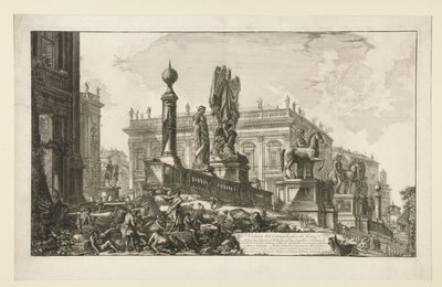 Veduta del Campidoglio di fianco, da Vedute di Roma da Giovanni Battista Piranesi