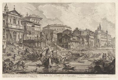 Veduta del Porto di Ripetta, da Vedute di Roma da Giovanni Battista Piranesi