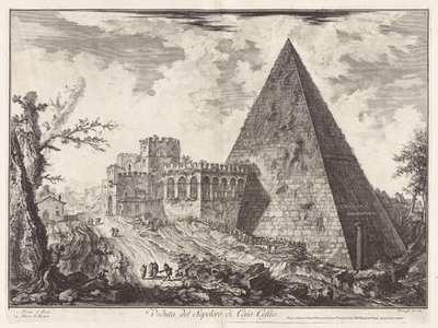 Veduta del Sepolcro di Caio Cestio, da Vedute di Roma da Giovanni Battista Piranesi