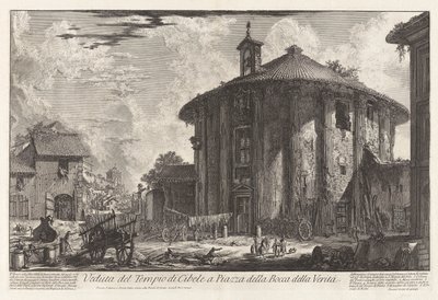 Veduta del Tempio di Cibele a Piazza della Bocca della Verità, da Vedute di Roma da Giovanni Battista Piranesi
