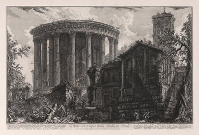Veduta del tempio della Sibilla a Tivoli, da Vedute di Roma da Giovanni Battista Piranesi