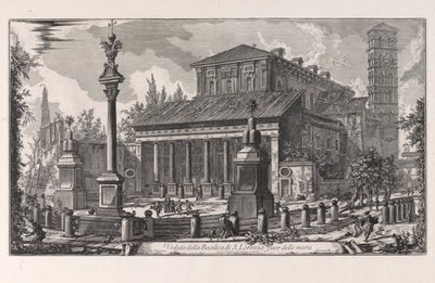 Veduta della Basilica di San Lorenzo fuori delle Mura, da Vedute di Roma da Giovanni Battista Piranesi