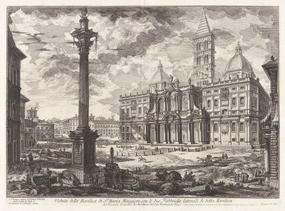 Veduta della Basilica di Santa Maria Maggiore con le sue Due Ali Laterali, dalle Vedute di Roma da Giovanni Battista Piranesi