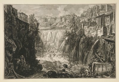 Veduta della Cascata di Tivoli, da Vedute di Roma da Giovanni Battista Piranesi