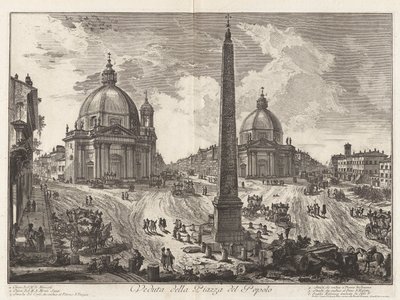 Veduta della Piazza del Popolo, da Vedute di Roma da Giovanni Battista Piranesi