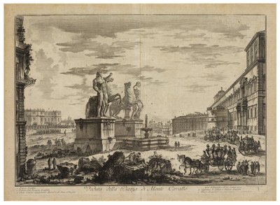 Veduta della Piazza di Monte Cavallo (del Quirinale) da Giovanni Battista Piranesi