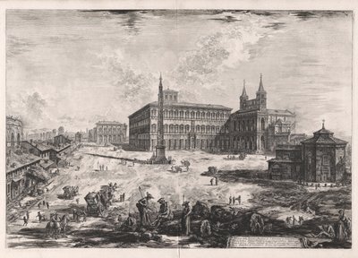 Veduta della Piazza e Basilica di S. Giovanni in Laterano, dalle Vedute di Roma da Giovanni Battista Piranesi