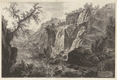 Veduta delle Cascatelle a Tivoli, da Vedute di Roma da Giovanni Battista Piranesi