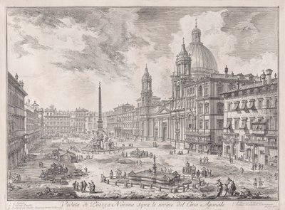 Veduta di Piazza Navona sopra le rovine del Circo Agonale, da Vedute di Roma da Giovanni Battista Piranesi