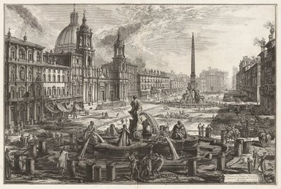 Veduta di Piazza Navona sopra le rovine del Circo Agonale, da Vedute di Roma da Giovanni Battista Piranesi