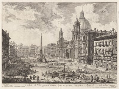 Veduta di Piazza Navona sopra le rovine del Circo Agonale, da Vedute di Roma da Giovanni Battista Piranesi