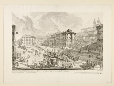 Veduta di Piazza di Spagna, da Vedute di Roma da Giovanni Battista Piranesi
