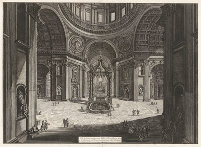 Veduta interna della Basilica di San Pietro in Vaticano vicino alla Tribuna da Giovanni Battista Piranesi