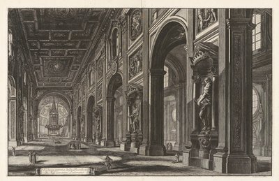 Veduta interna della Basilica di S. Giovanni Laterano, da Vedute di Roma da Giovanni Battista Piranesi