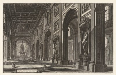 Veduta interna della Basilica di San Giovanni Laterano, da «Vedute di Roma» da Giovanni Battista Piranesi